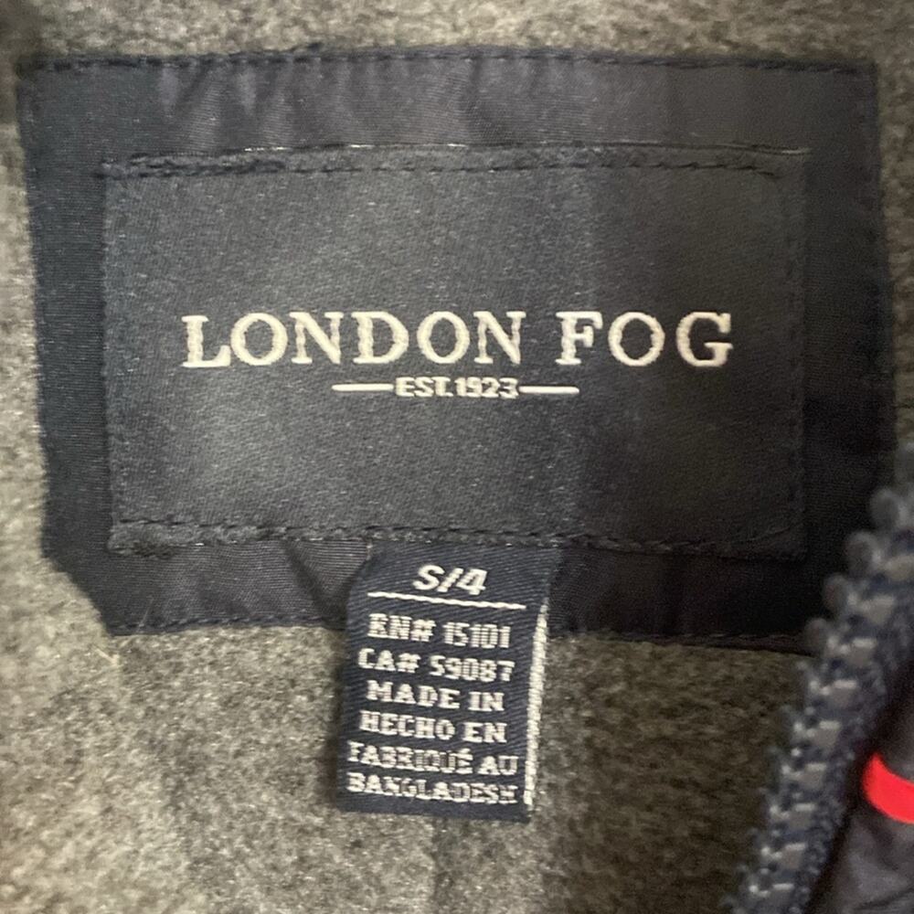 London Fog Kids Navy Sherpa Lined Hooded Winter Jacket Size 4 - Picture 13 of 13